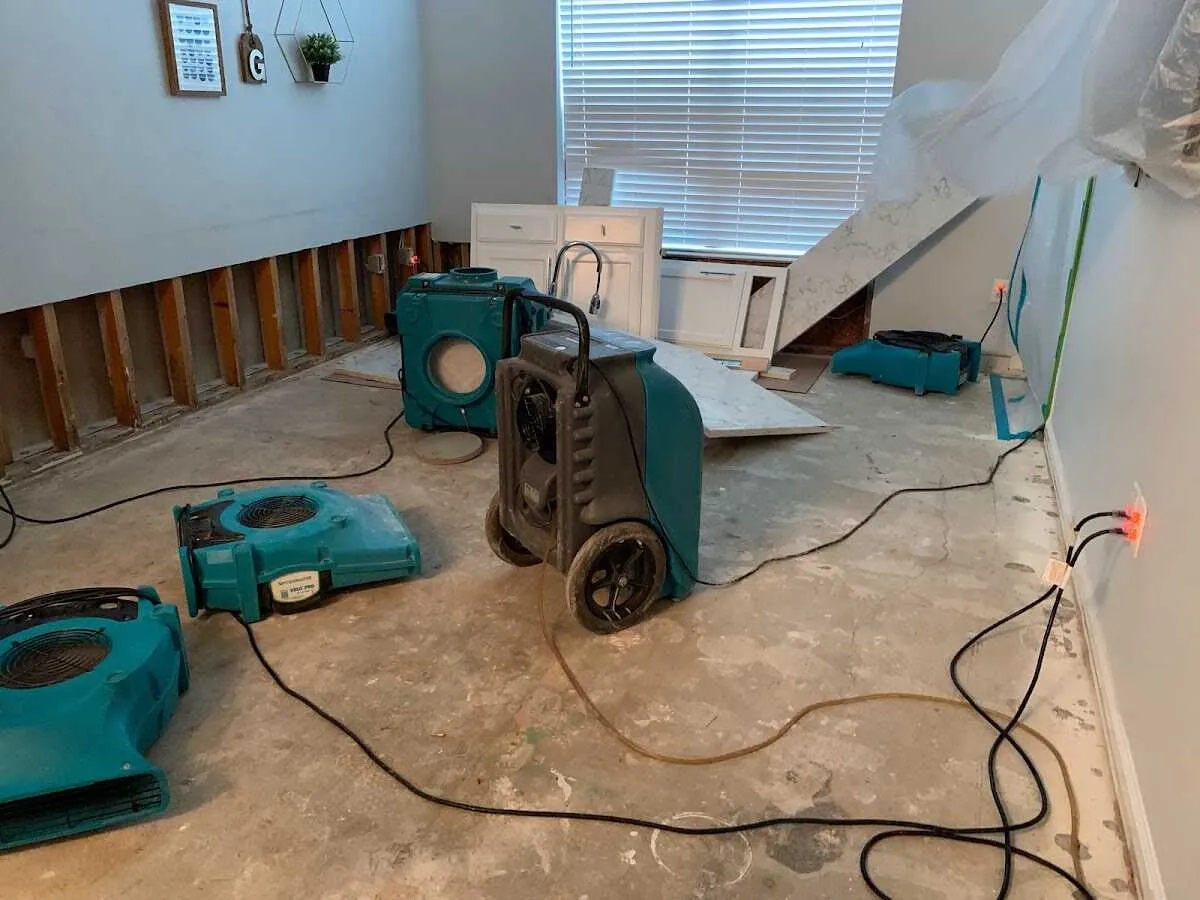 Dehumidifier in flood-cut room for Water Extraction & Removal in Chubbuck